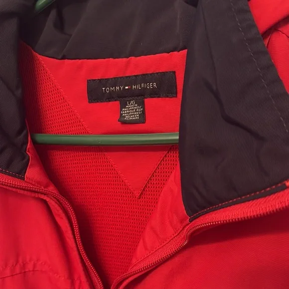 Tommy Hilfiger Red Windbreaker Jacket - Picture 2 of 8